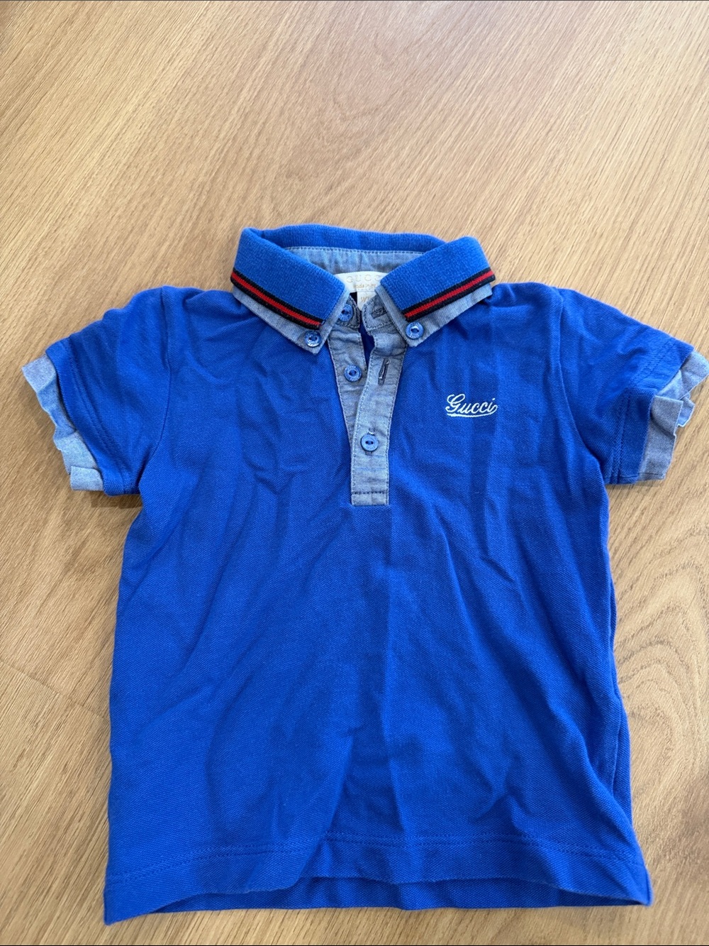 Gucci Bright Blue Boys' Polo with Contrast Trim